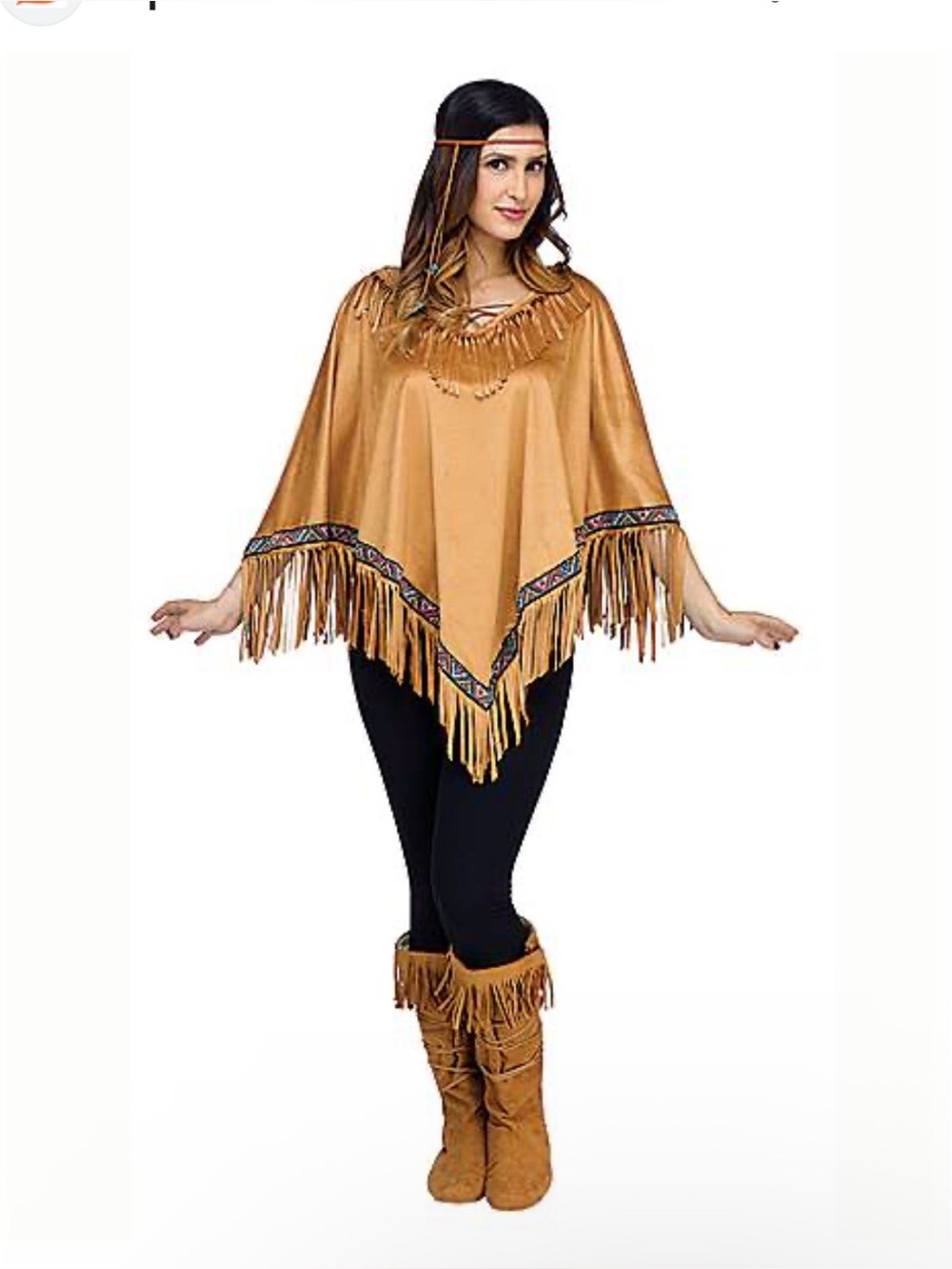 Spirit Western Poncho Adult Costume - Tan